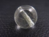 オリジナル製作：ザギマウンテン産ルチル/アンフィボール入り水晶粒売りビーズ 16mm