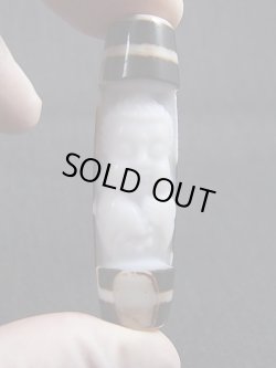 画像1: 「菩提」（仏顔彫り）現代天珠 直径約13×48.5mm