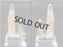 画像1: 水晶峠バッタリ鉱山産角閃石入りレーザー型水晶  2点セット トータル 2.2g