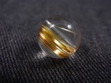 ブラジル産キャッツアイ/タイチンルチル水晶粒売りビーズ 11mm