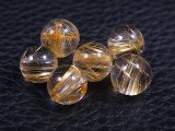 ブラジル産タイチンルチル水晶粒売りビーズ 7.0-6.7mm