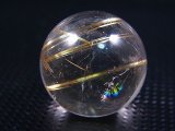 ブラジル産タイチンルチル水晶丸玉（レインボー入り） 20mm