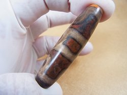 画像2: ヴィンテージ：「蓮師法帽」西蔵（チベット）天珠 直径約12.5×48mm