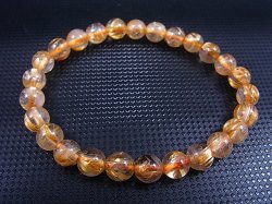 画像1: ブラジル産タイチンルチル入りクリア水晶ブレスレット 7mm平均 内寸：約15cm