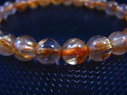 画像2: ブラジル産タイチンルチル入りクリア水晶ブレスレット 7mm平均 内寸：約15cm