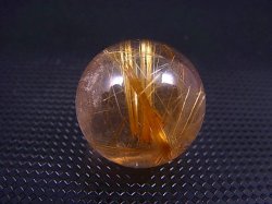 画像1: ブラジル産キャッツアイ/タイチンルチル水晶丸玉 21mm