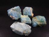 ベトナム産ディープブルーカラーアクアマリン結晶原石 5点セット トータル 104.7g