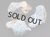 ベトナム産ディープブルーカラーアクアマリン結晶原石（水晶付き） 3点セット トータル 104.6g