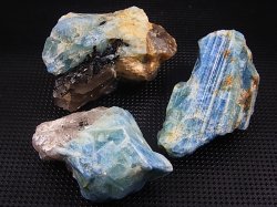 画像1: ベトナム産ディープブルーカラーアクアマリン結晶原石（水晶付き） 3点セット トータル 104.6g