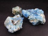 ベトナム産ディープブルーカラーアクアマリン結晶原石 3点セット トータル 76.6g