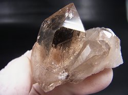 画像1: インド・マニハール産ウォータークリアライトスモーキー水晶（ゴールド＆コッパールチル入り） 44.7g