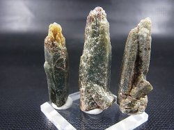 画像1: 柿野鉱山産緑水晶（ヘデンベルガイト/緑閃石入りインターフェレンス型） 3点セット トータル 26.3g