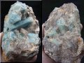キャビネットサイズ：ベトナム・タインホア産アクアマリン/スモーキークオーツ原石（マッシブ） 726.2g