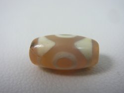 画像2: 「三眼」（黒朱砂入り）現代天珠 直径約10.5×20mm