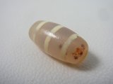 「線」（赤朱砂入り）現代天珠 直径約10×20mm