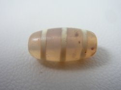 画像2: 「線」（赤朱砂入り）現代天珠 直径約10×20mm