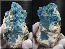 画像1: キャビネットサイズ：ベトナム・タインホア産アクアマリン/カオリナイト原石（マッシブ） 322.7g