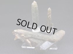 画像1: 柿野鉱山産緑水晶（ヘデンベルガイト/緑閃石入りインターフェレンス型） 3点セット トータル 20.6g