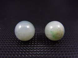 画像1: ミャンマー産グリーン本翡翠・粒売りビーズ 11.5mm平均