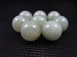 画像2: ミャンマー産グリーン本翡翠・粒売りビーズ 12mm平均