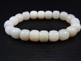 和田玉（ホータンぎょく）「羊脂白玉」粒売りビーズ 10×8mm平均