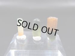 画像1: ベトナムMinh Tien産バイカラートルマリン柱状結晶原石 3点セット トータル 5.1カラット