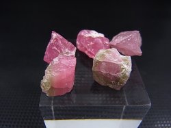 画像2: カリフォルニア産ピンクトルマリン原石（バイカラー） 5点セット トータル 35.1カラット