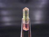 アフガニスタン産バイカラートルマリン柱状結晶（ライトグリーン/ライトピンク） 0.9カラット
