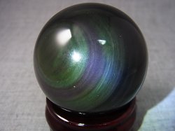 画像2: メキシコ産レインボーオブシディアン丸玉 55mm