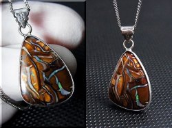 画像1: オーストラリア産コロイトオパールシルバー枠ペンダント（サービスチェーン付き） 3.4g