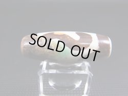 画像2: ヴィンテージ：「雪域天珠：老緑色金銭鉤」西蔵（チベット）天珠 直径約13.5×37.5mm