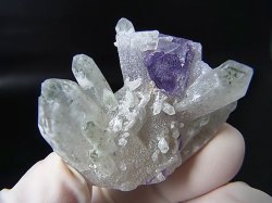 画像1: ヤオガンシャン産ライトブルーフローライト原石（水晶/パイライト付き） 20.2g