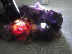 画像1: コンゴ産カラーシフト/ディープカラーアメジストクラスター 248.4g