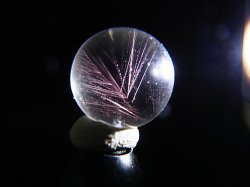 画像1: マダガスカル産ピンクエンジェルラダー水晶丸玉 14.5mm