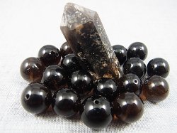 画像1: オリジナル加工：フィンランド・リプシニエミ産モリオン（黒水晶/ケアンゴーム）・ビーズ 12.5mm平均