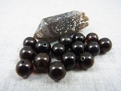 画像1: オリジナル加工：フィンランド・リプシニエミ産モリオン（黒水晶/ケアンゴーム）・ビーズ 9.5mm平均