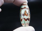 ヴィンテージ：「雪域天珠：老緑色大鵬鳥」西蔵（チベット）天珠 直径約14.5×36.5mm