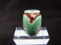 ヴィンテージ：「雪域天珠：老緑色虎牙」西蔵（チベット）天珠 直径約14×18mm