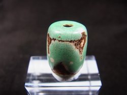 画像2: ヴィンテージ：「雪域天珠：老緑色虎牙」西蔵（チベット）天珠 直径約14×18mm