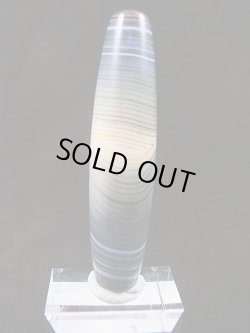 画像1: ボツワナ産ピクチャーアゲート現代天珠 直径約14×60mm
