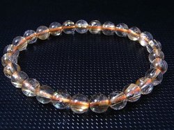 画像1: ブラジル産タイチンルチル入りクリア水晶ブレスレット 7mm平均 内寸：約16cm
