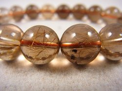 画像2: ブラジル産ゴールドルチル/スモーキー水晶ブレスレット 11mm平均 内寸：約16cm