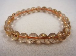 画像1: ブラジル産タイチンルチル入りクリア水晶ブレスレット 7.5mm平均 内寸：約15.5cm