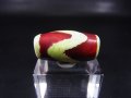ヴィンテージ：「老緑色虎牙」西蔵（チベット）天珠 直径約14×28mm