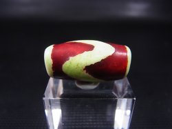 画像1: ヴィンテージ：「老緑色虎牙」西蔵（チベット）天珠 直径約14×28mm