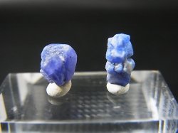 画像1: ベトナムLuc Yen産コバルトスピネル結晶原石（蛍光/カラーチェンジ） 2点セット トータル 3.0カラット