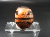 ヴィンテージ：「赤虎牙蓮花」西蔵（チベット）天珠 約20.5×18.5×17.5mm