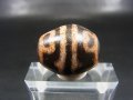 ヴィンテージ：赤「虎牙蓮花」西蔵（チベット）天珠 約23×19.5×19mm