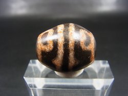 画像1: ヴィンテージ：赤「虎牙蓮花」西蔵（チベット）天珠 約23×19.5×19mm