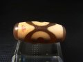 「三眼」（赤朱砂入り）現代天珠 直径約12×28mm